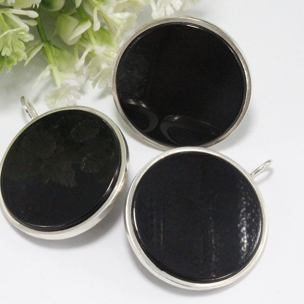 Large Big Oversize Circle Black Onyx Ring Earrings Jewelry Set, Statement Minimalist Adjustable Ring, Large Drop Earrings, Armenian Jewelry
