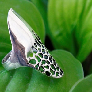 Large Boho Armor Sterling Silver Ring, Fashionable Statement Ring, Bold And Beautiful Medieval Contemporary Trendy Chunky Armenian jewelry image 5