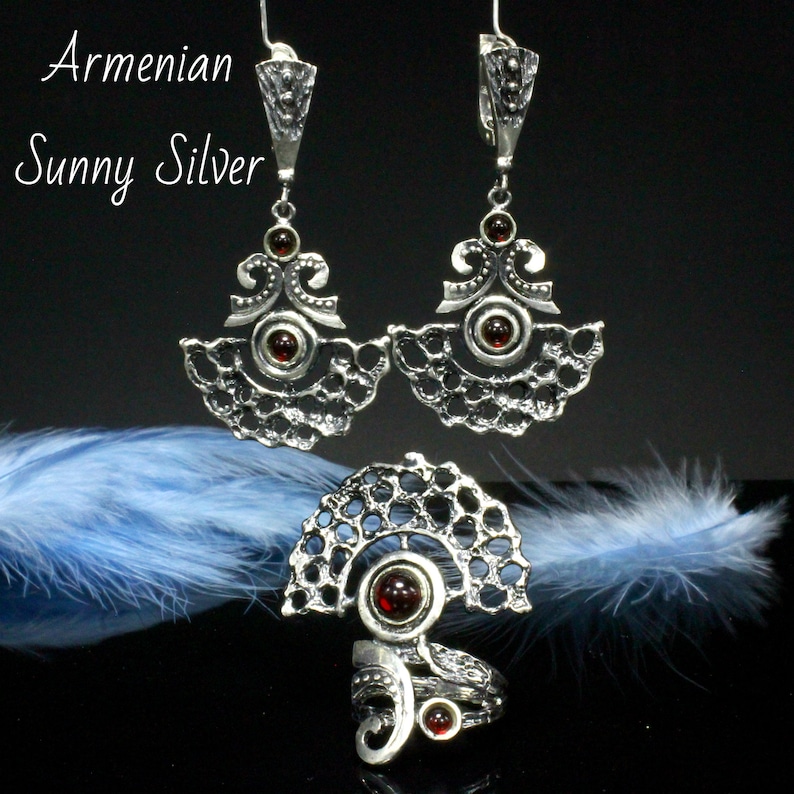 Sterling Silver Armenian Jewelry Set Boho Style Ethnic Etsy