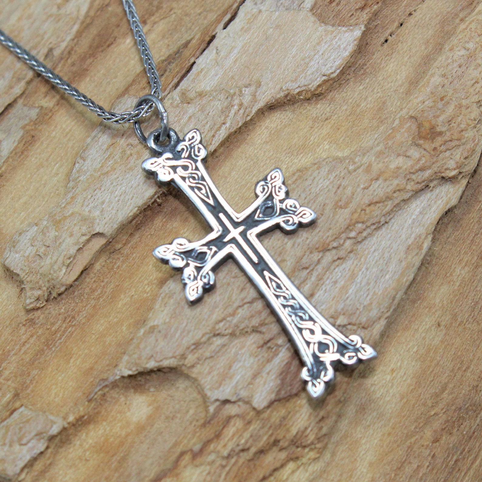 Sterling Silver Cross Pendant 925 Sterling Silver Necklace Etsy