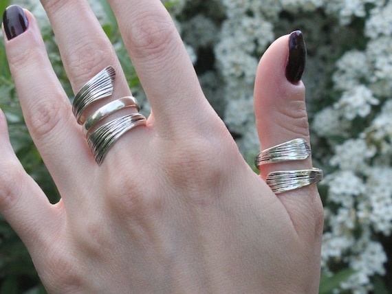 Sterling Silver Spiral Band Stack Rings Sterling Silver Spiral Band Stack Rings