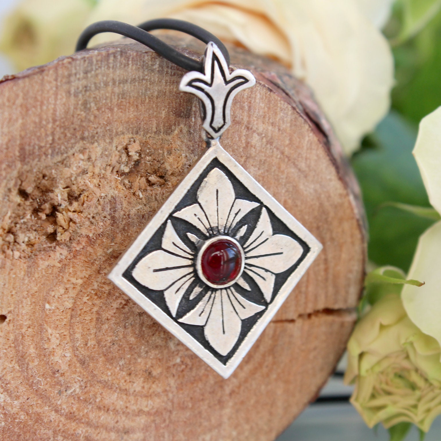 thumbnail image 2 of Genuine Garnet Ring In .925 Sterling Silver With Rhodium Plating 5 Stone Red Ring Natural Round Shaped Garnets 3 75 Carat January Birthstone Ring Jewelry Gift 2 of 13
