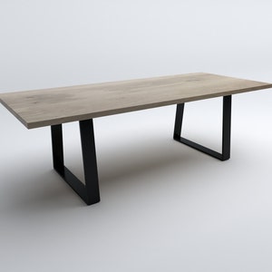 Custom Square Edge Oak Dining Table, Solid Wood Oak Dining Table, Straight Edge Dining Oak Table