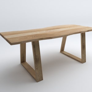 Custom Live Edge Oak Dining Table, Solid Wood Oak Dining Table, Dining Room Furniture