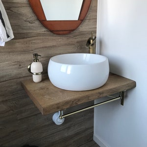 Oak Bathroom Worktop, Oak Bathroom Countertop, Bathroom Washbasin Oak Top, Bathroom Sink Oak Top