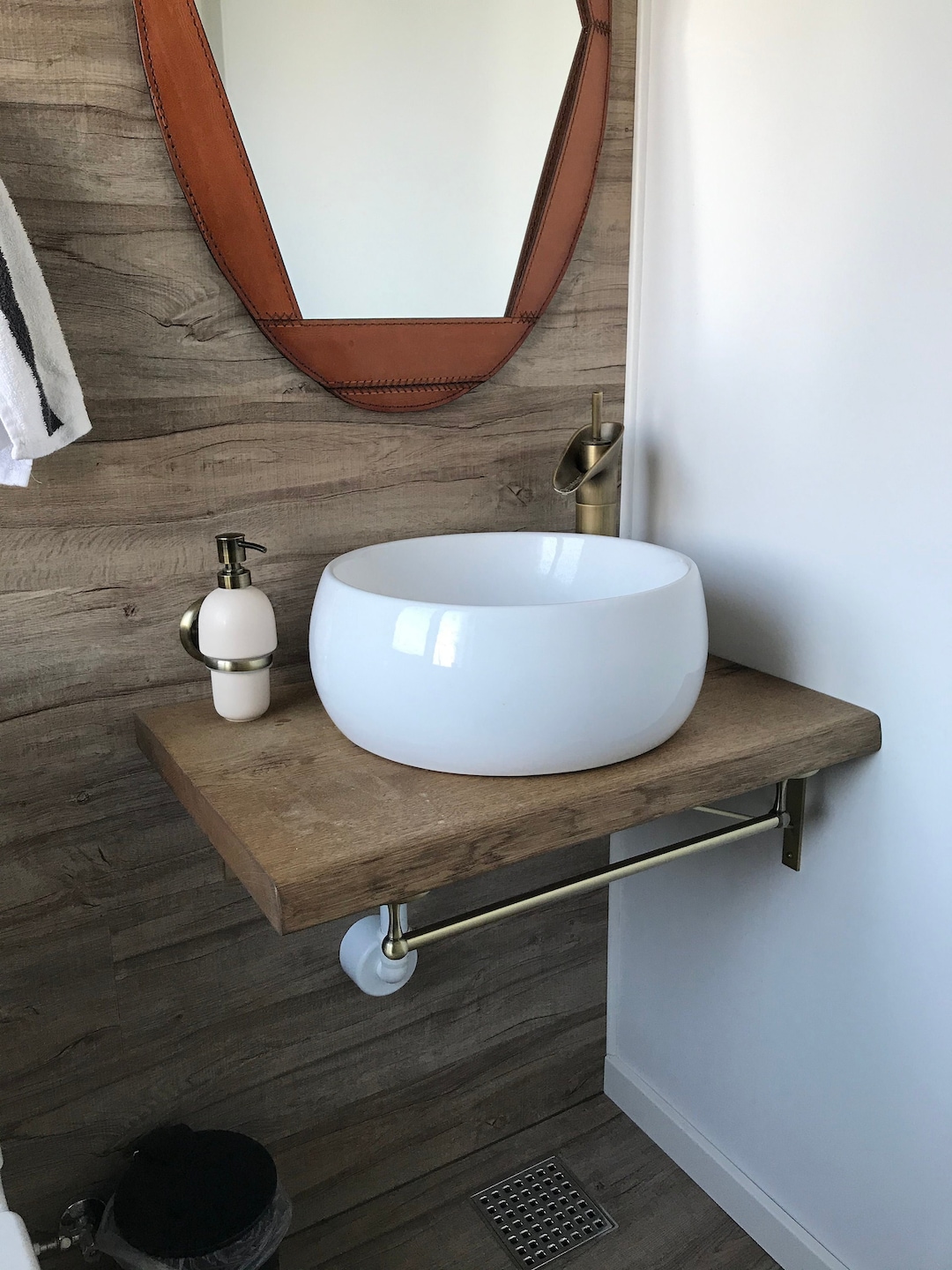 Oak Bathroom Worktop, Oak Bathroom Countertop, Bathroom Washbasin Oak