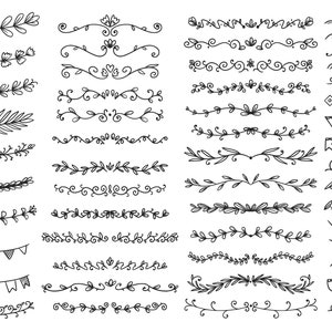 Elegant Hand Drawn Dividers Collection - Clip Art - SVG EPS PNG - Instant Download Graphic Design Resources