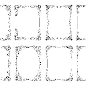 Vintage Rectangle Frames Borders Collection - Clip Art - SVG EPS PNG - Instant Download Graphic Design Resources