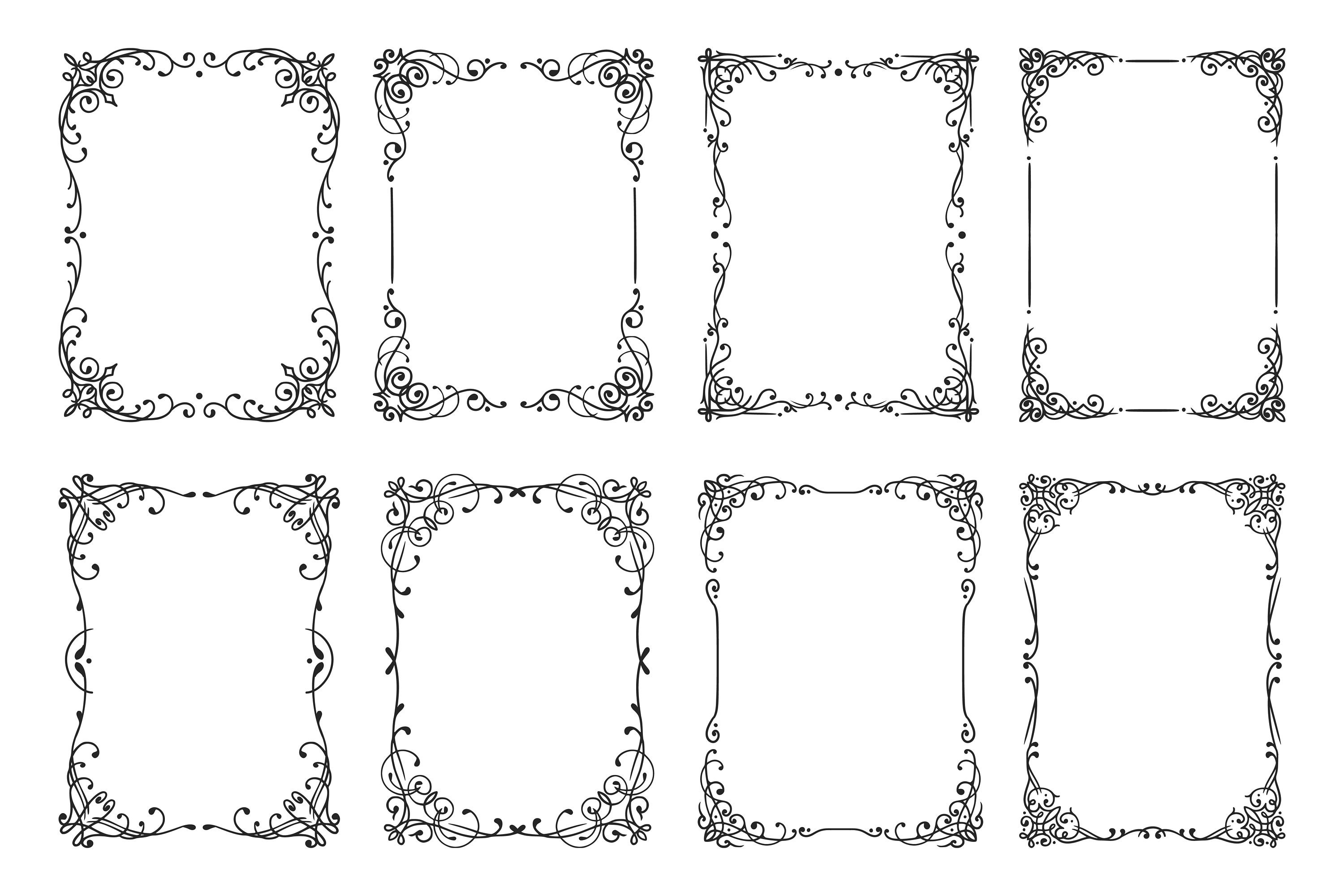 Vintage Rectangle Frames Borders Collection Clip Art SVG EPS PNG