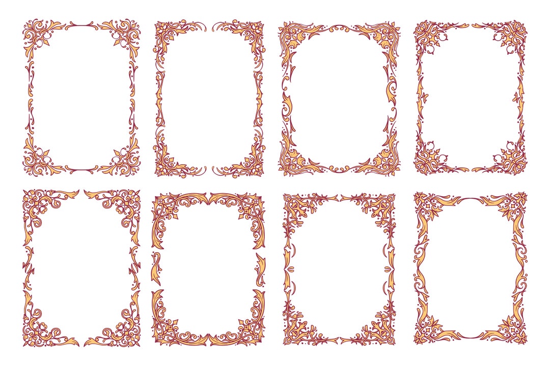 100 Paper Border Rectangle Vintage Elegant Rectangle Frames Borders Collection - Clip Art - SVG ...