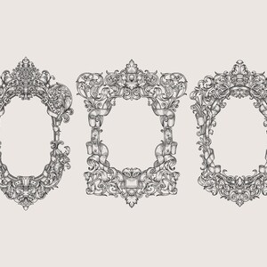 Ornamental Hand Drawn Vintage Frame Border - Clip Art - SVG EPS PNG - Instant Download Graphic Design Resources - Commercial Use