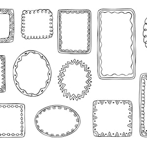 Hand Drawn Frame Doodle Collection, Commercial Use, Instant Download, Vector Design, Icons