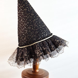 Witch Hat, Witch Hat for kids, Halloween hat, Party Hat, The Witch's Star Hat, Black Witch Hat, Birthday Hat, Halloween costume, Party cape
