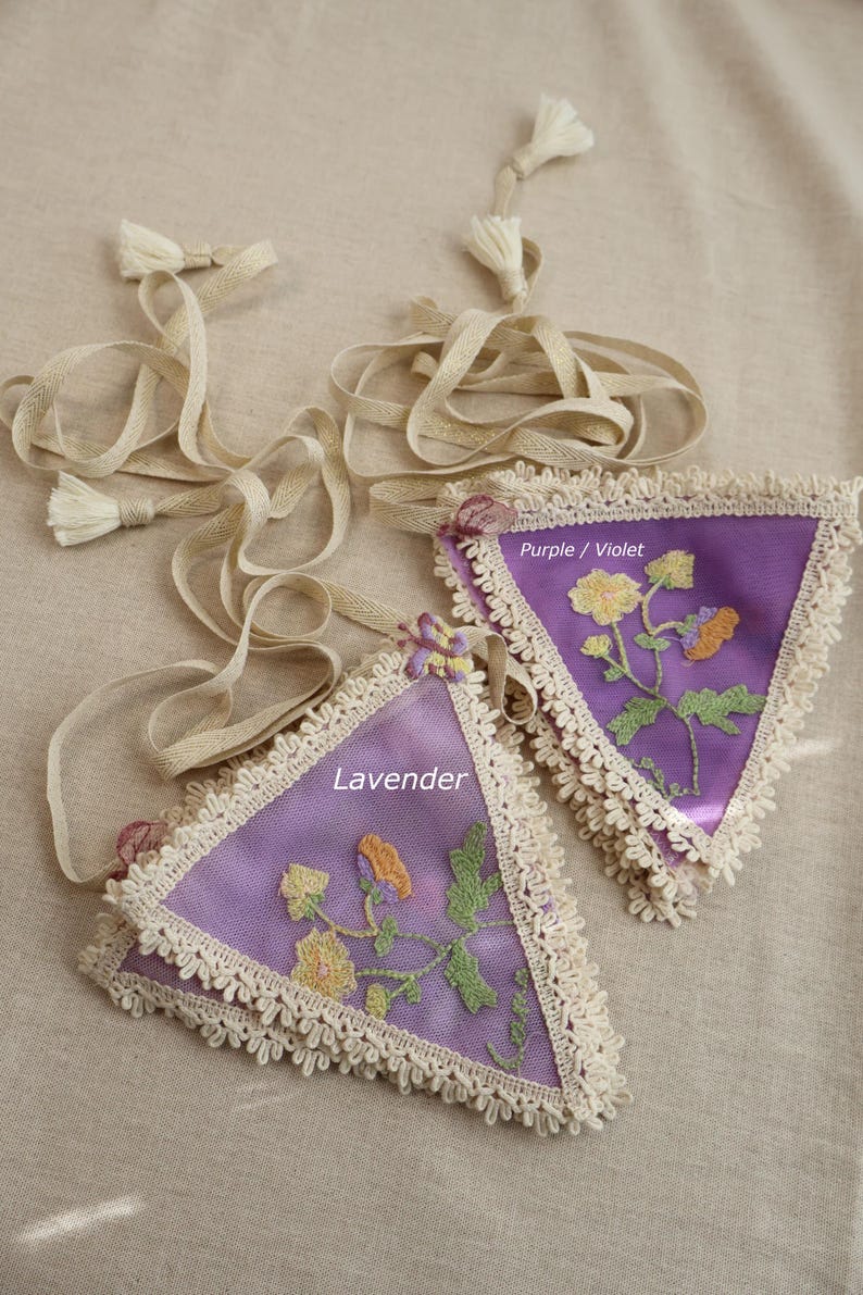 Flowers Embroidery Garland, Tulle Bunting Banner, Nursery and Kids Room Decor, Baby Shower Girl Boy Gift image 18