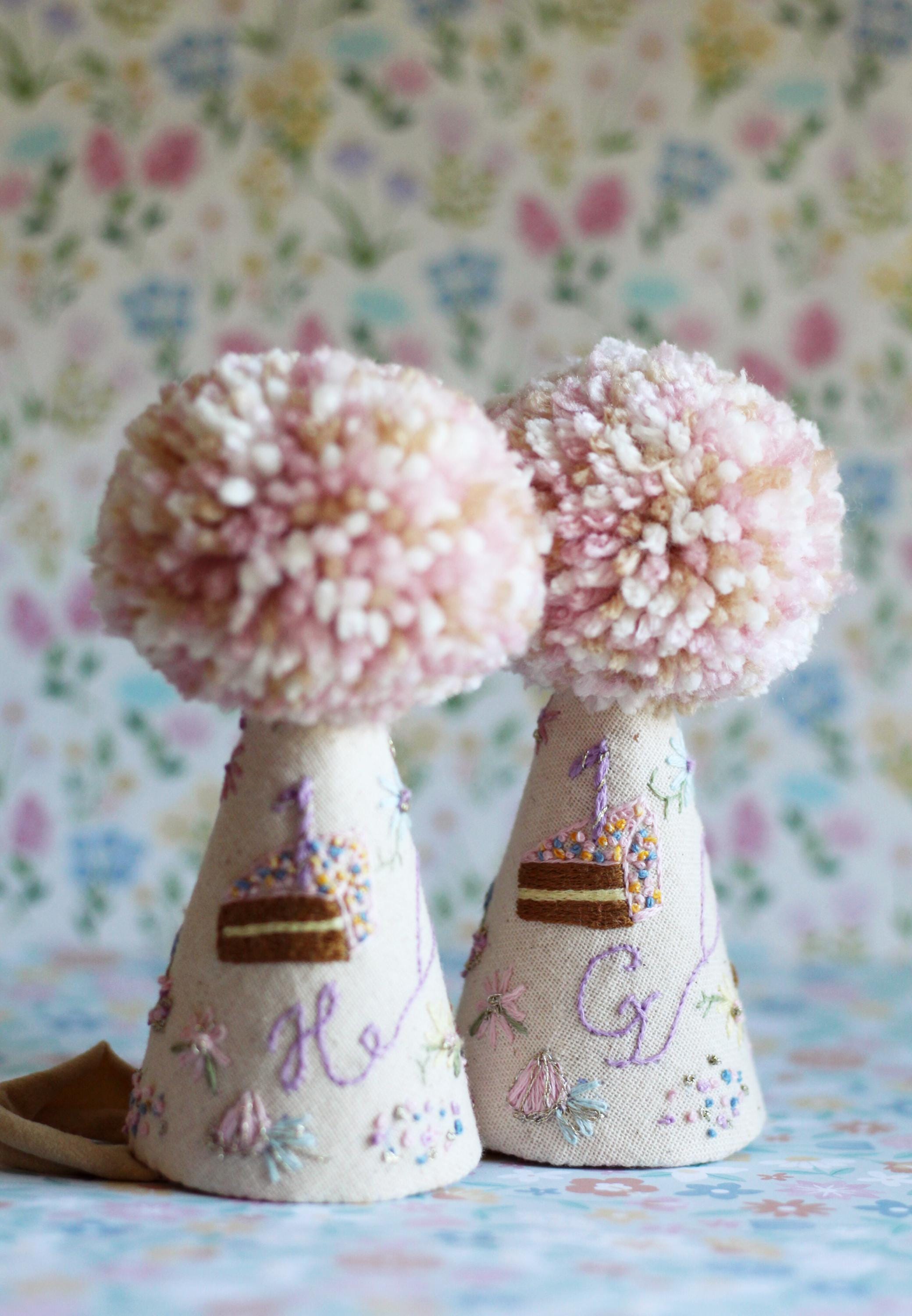 Partyhat, Partyhat With Cakes, Party Hat, Сake Embroidery, Party