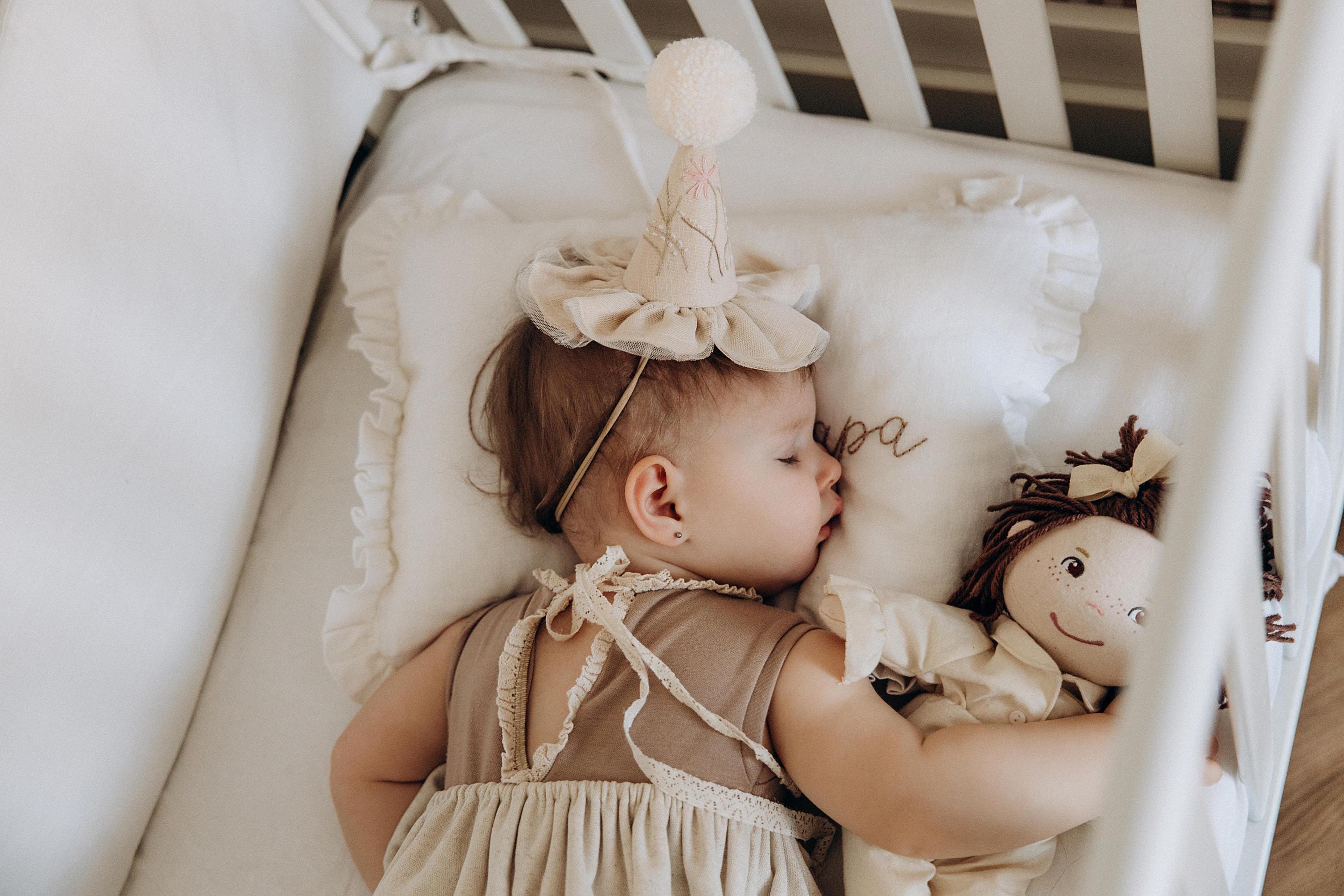 Party Hat, Cotton Party Hat, Embroidered Party Hat, Flowers Party