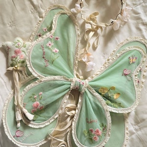 alas verdes, alas, alas de hada de las flores, disfraz de mariposa para niños, alas de disfraz, mariposa de cumpleaños, alas de hada, alas de campanita