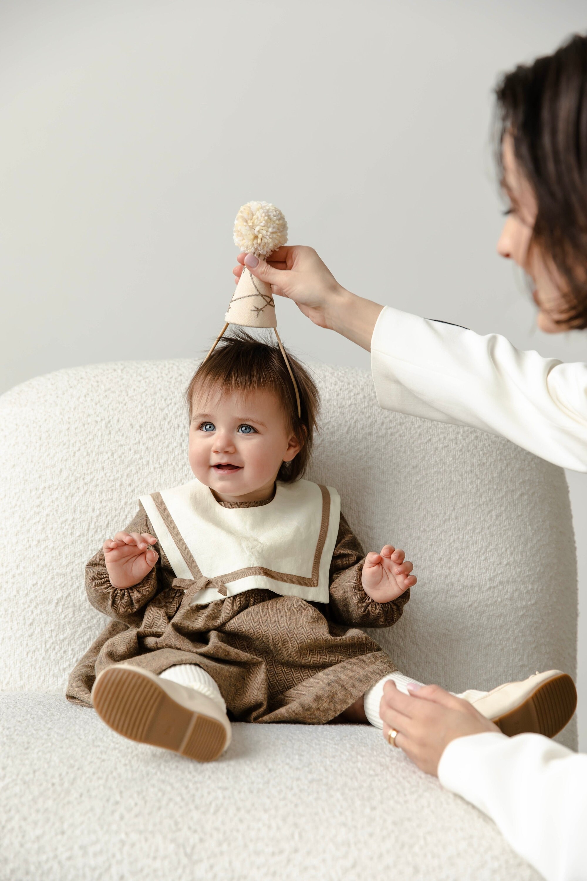 Partyhat With Embroidery, Mini Partyhat, Birthday Hat, First