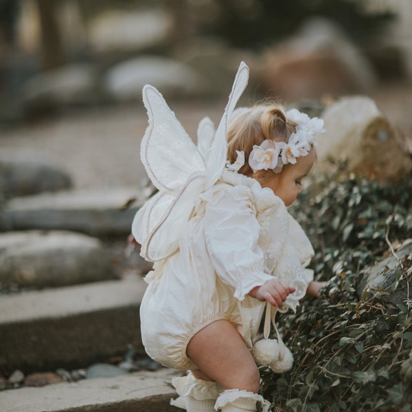 wings,  ivory wings, chamomile fairy wings, butterfly costume for a child, costume wings, birthday butterfly, flower girl,