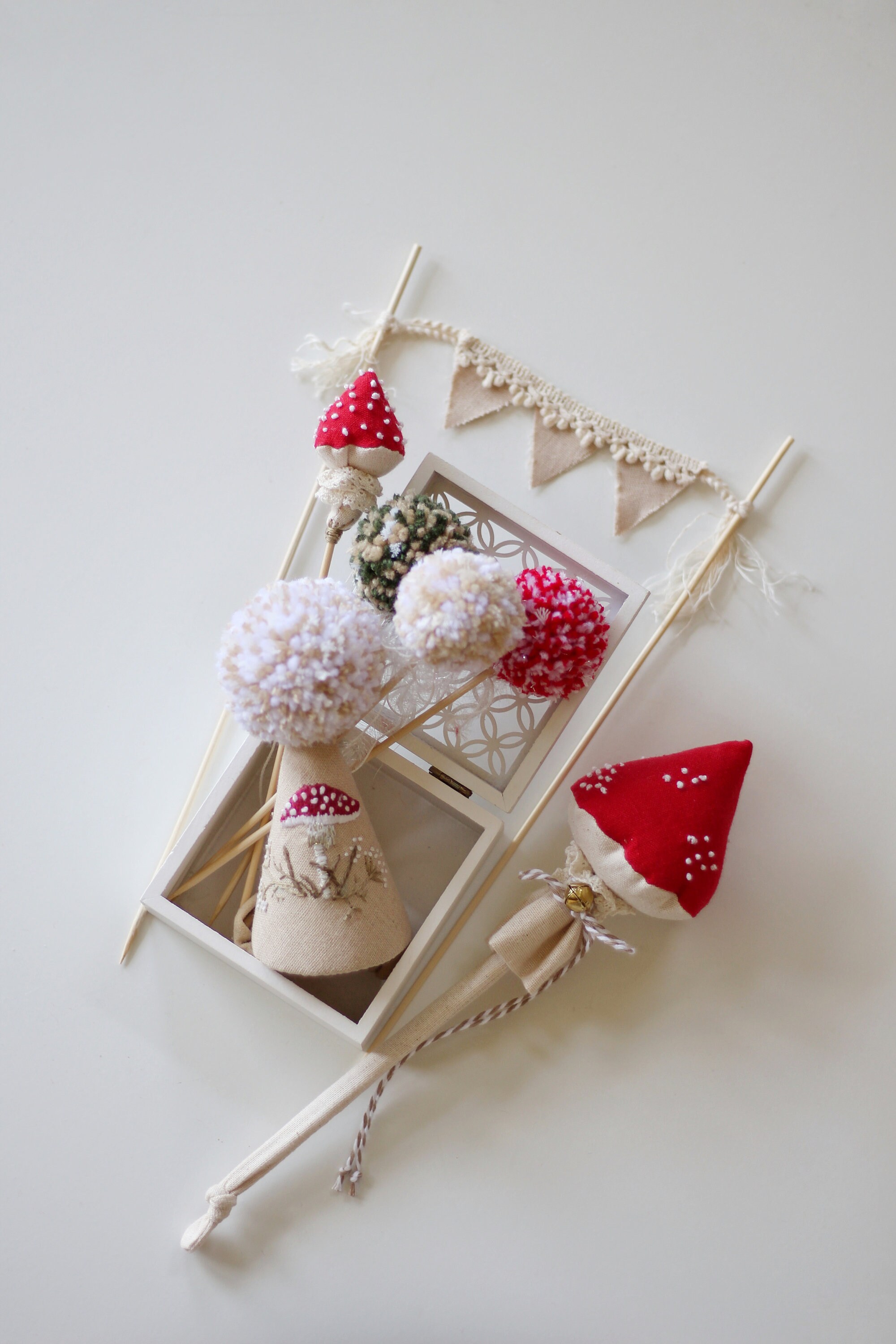 Party Hat, Mushroom Partyhat, Partyhat With Embroidery,mini