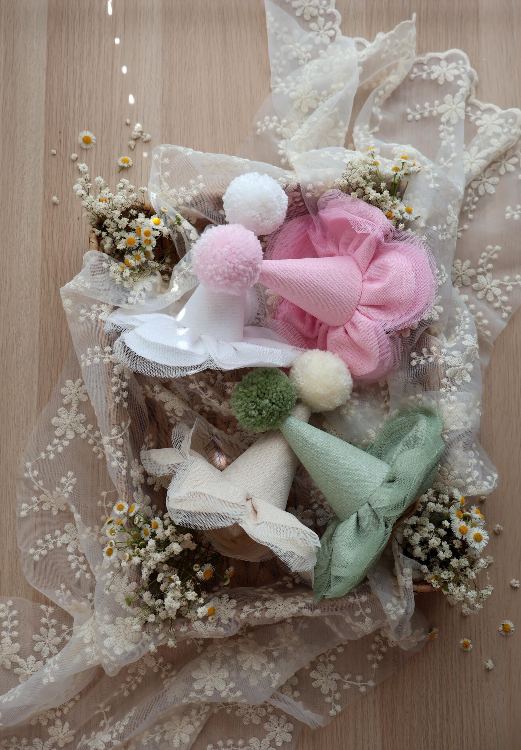 Party Hat, Cotton Party Hat, Flowers Party Hat, Birthday Hat