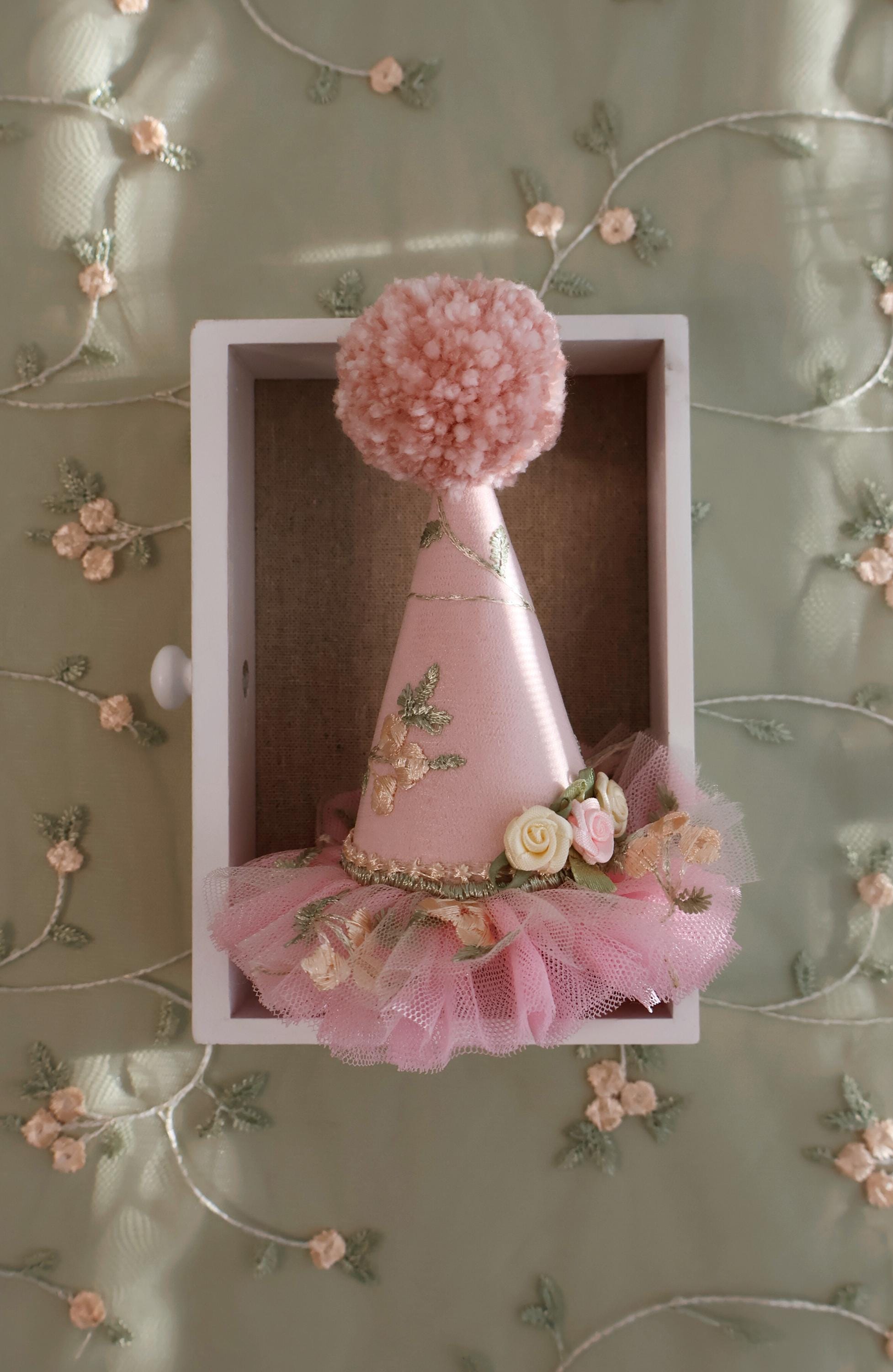 Party Hat, Party Hat With Flowers, Party Hat With Embroidery, Mini