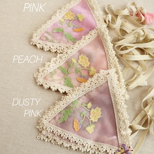 Flowers Embroidery Garland, Tulle Bunting Banner, Nursery and Kids Room Decor, Baby Shower Girl Boy Gift image 13