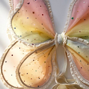 Alas, alas de arcoíris, alas de hada de las flores, disfraz de mariposa para niños, alas de disfraz, mariposa de cumpleaños, alas de hada, alas de campanilla