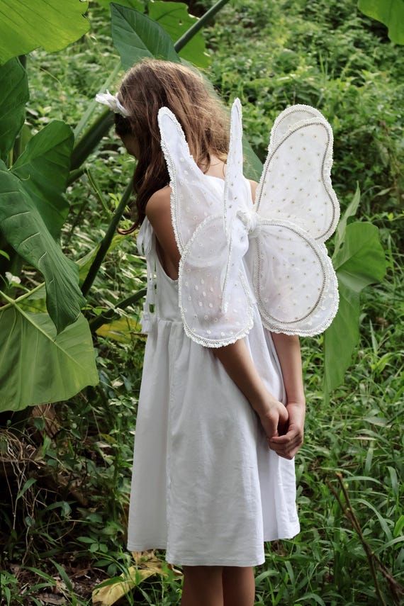 Chamomile Fairy Wings, Flower Girl Costume, White Tulle Wings - Etsy