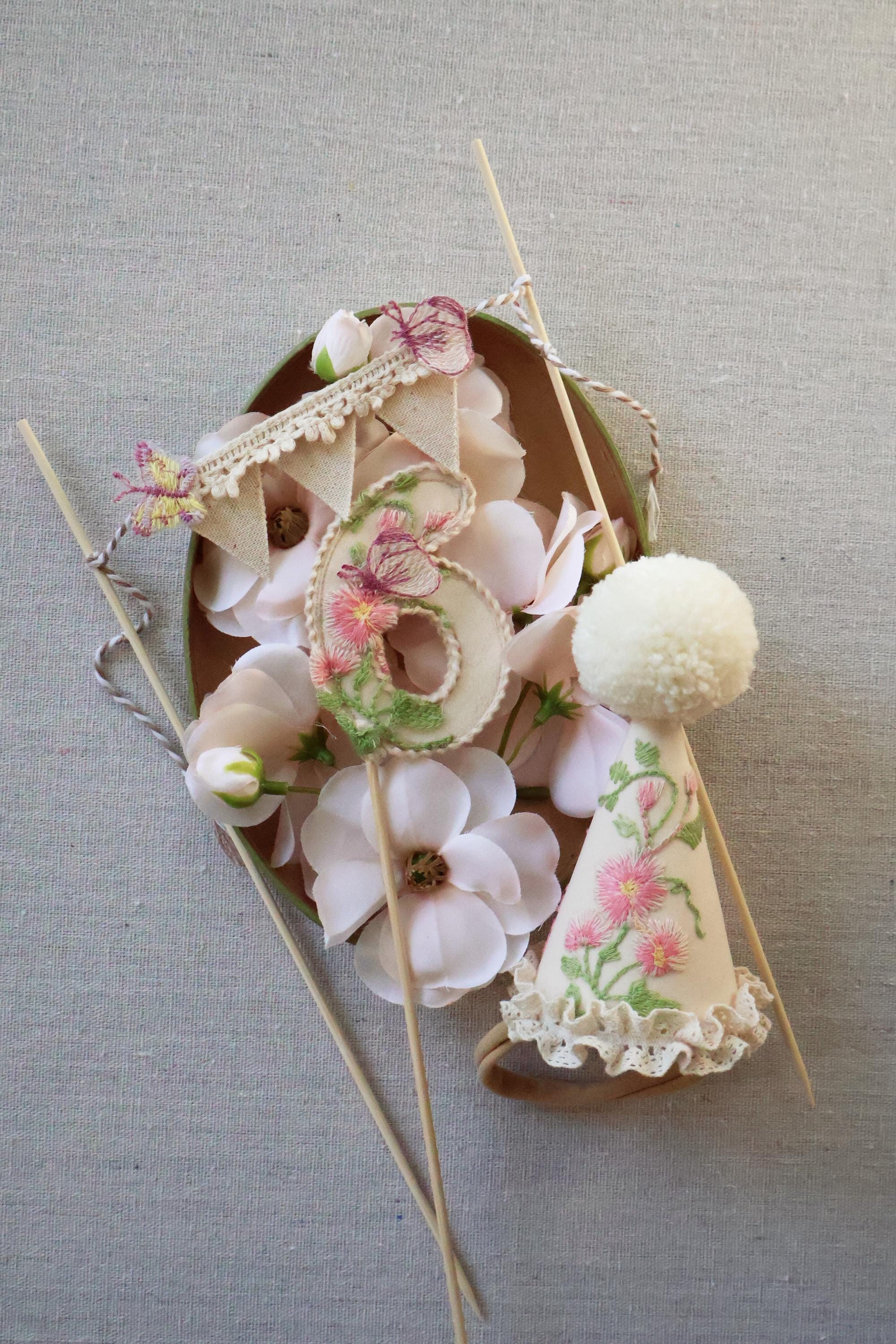 帽子 KruhitkaLove / Party Hat Party Hat, Party Hat With Embroidery,mini Party Hat, Beige