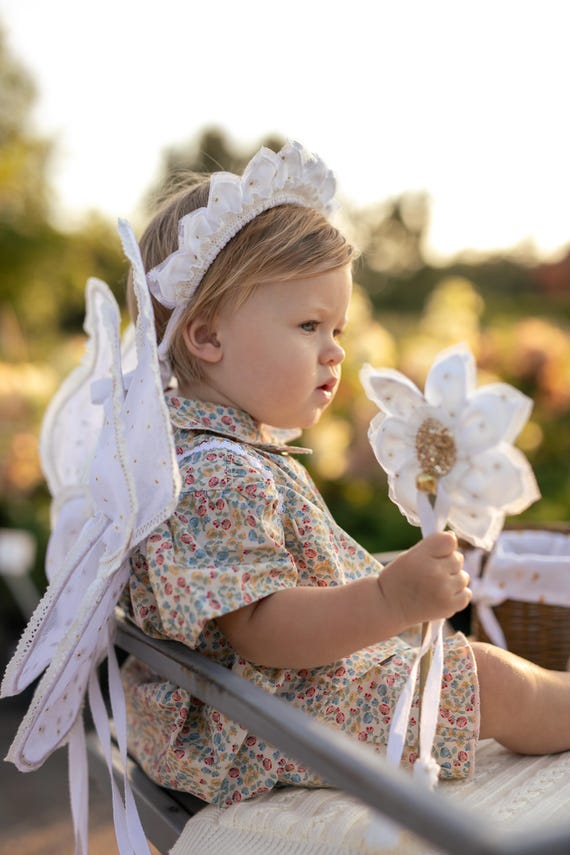 Chamomile Fairy Wings, Flower Girl Costume, White Tulle Wings - Etsy