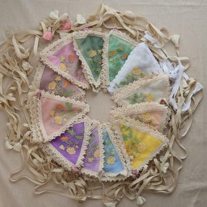 Flowers Embroidery Garland, Tulle Bunting Banner, Nursery and Kids Room Decor, Baby Shower Girl Boy Gift image 15