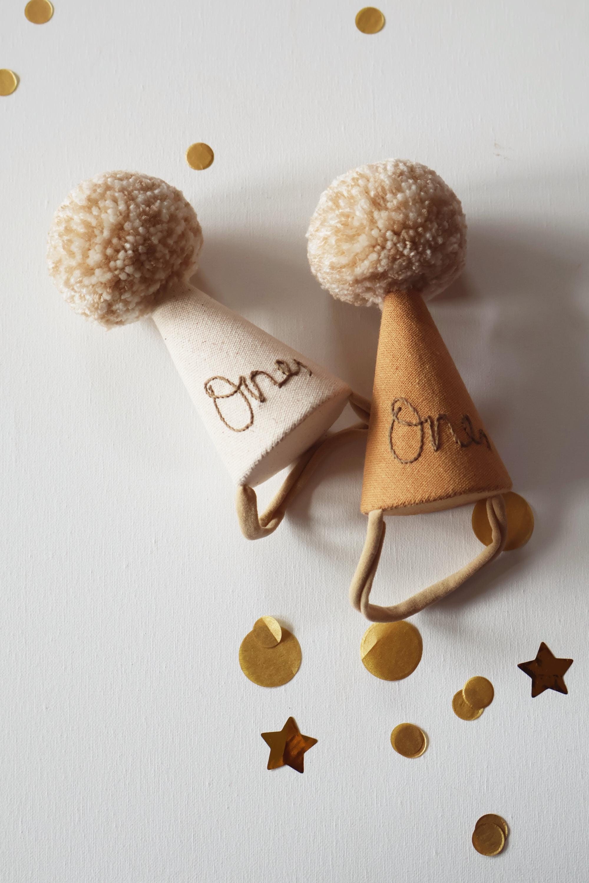 Party Hat, Party Hat With Embroidery, Birthday Partyhat, 1st