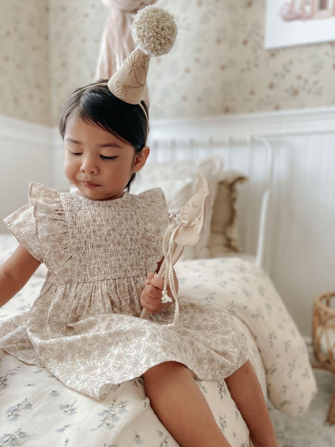 Partyhat With Embroidery, Mini Partyhat, Birthday Hat, First