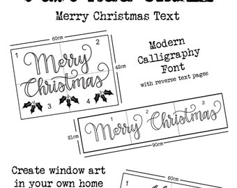 Frohe Weihnachten Fensterkunst Text, Frohe Weihnachten Schablone, Großer Schriftzug Guide
