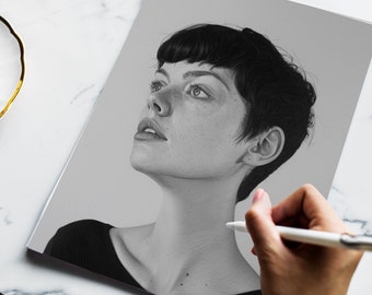 Realistic Pencil Portrait, Drawing Pencil Sketch Portrait, Picture to Drawing, Portrait from Photo, Personalized Gift, Artwork Sketch