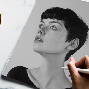 Realistic Portrait from Photo, Custom Pencil Portrait, 100% Handmade Portrait, Graphite Drawing on Paper, Personalized Portrait Drawing image 10