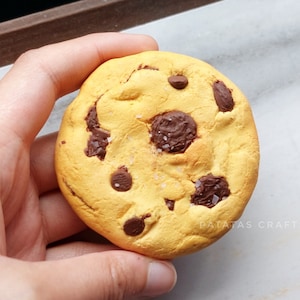 Realistic life-size chocolate chip cookie | Food Ornament | Cookie Keychain | Fake Food Kitchen Props