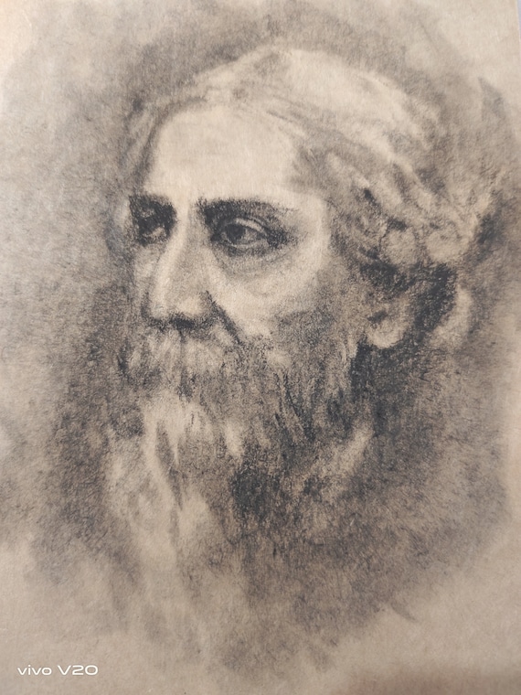 Simple Sketch of Rabindranath Tagore with pencil at work — Steemit