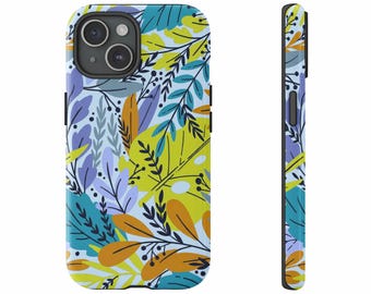 Modern Botanical Phone Case, Abstract Leaf Art Print Cover