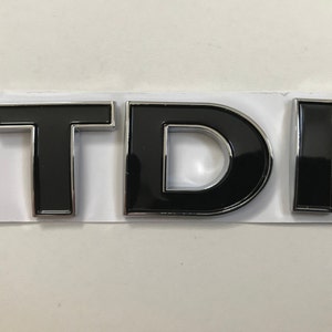 Badge Logo Emblem Decal ABS Black,Chrome TDI 3 D image 1