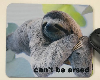 Mouse Pad Mat Desktop Laptop Office Funny Sloth handmade