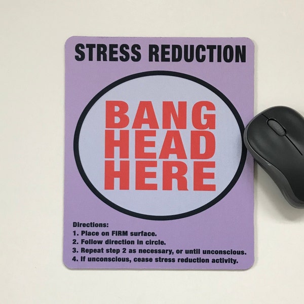 Mouse Pad Mat Desktop Laptop Funny Pink Stress Reduction office handmade