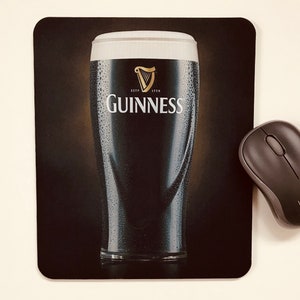 Mouse Pad Mat desktop laptop office Guinness handmade gift