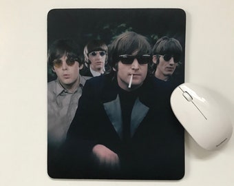 Mouse Pad Mat desktop laptop office John Lennon Beatles handmade