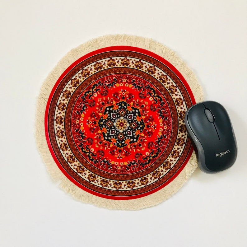 Persian rug round mouse pad mouse mat desktop laptop office Etsy