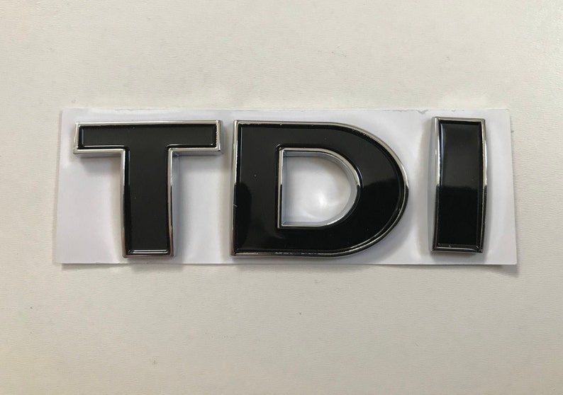 Badge Logo Emblem Decal ABS Black,Chrome TDI 3 D image 1