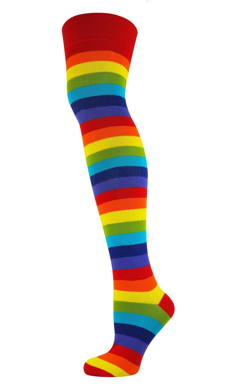 Mysocks Over the Knee Stripe Rainbow Socks SIZE 59 Etsy