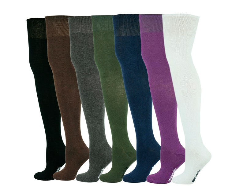 Mysocks Unisex Over The Knee Plain Every Day Colour Socks 画像 1