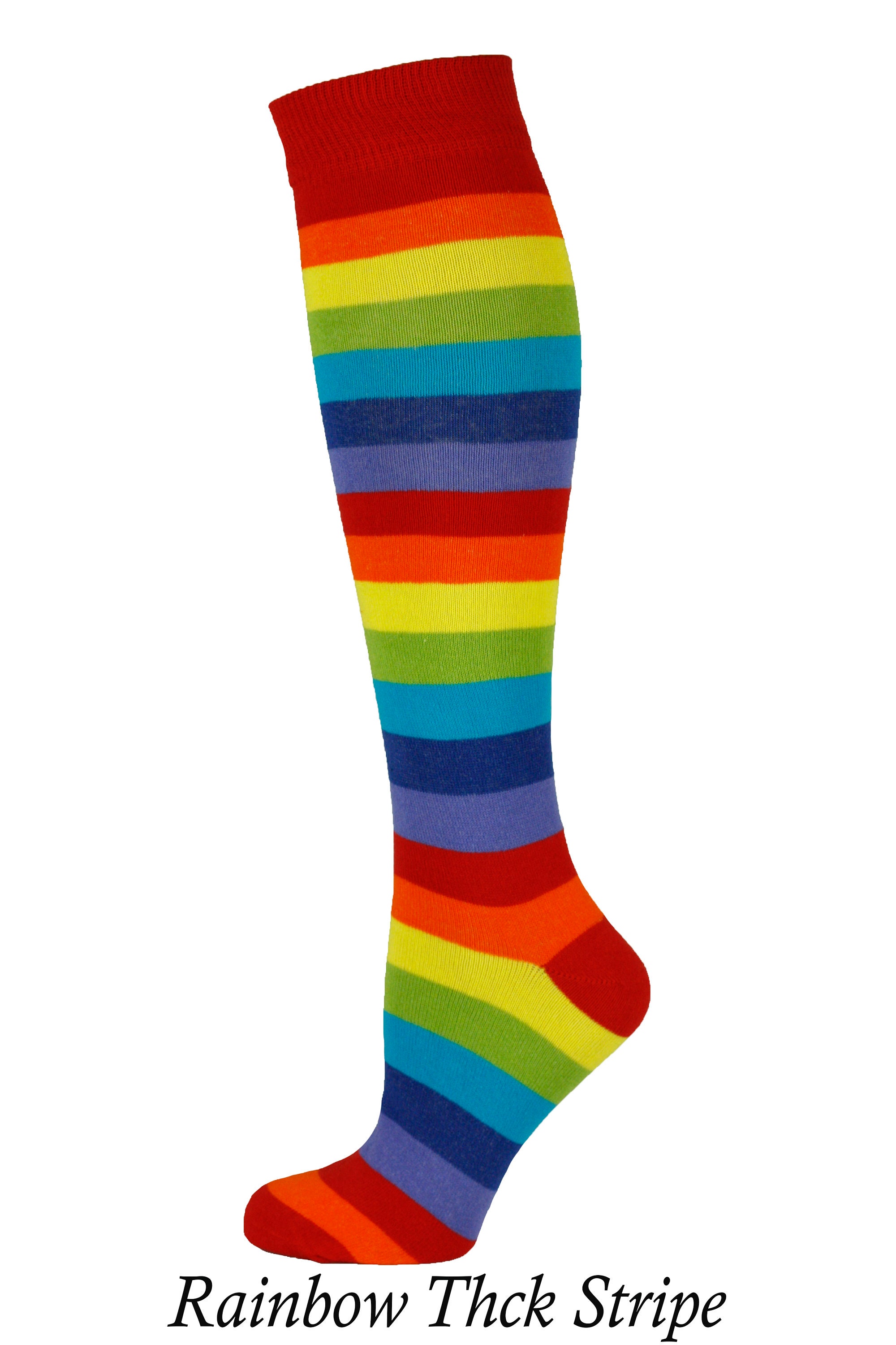 Mysocks Knee High Stripe Rainbow Socks Etsy